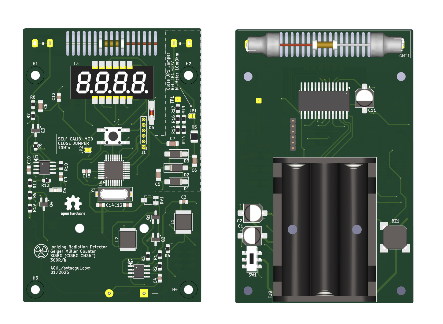 Low Cost DIY Geiger Counter with SI3BG Tube ATmega168PA and TM1638 Display