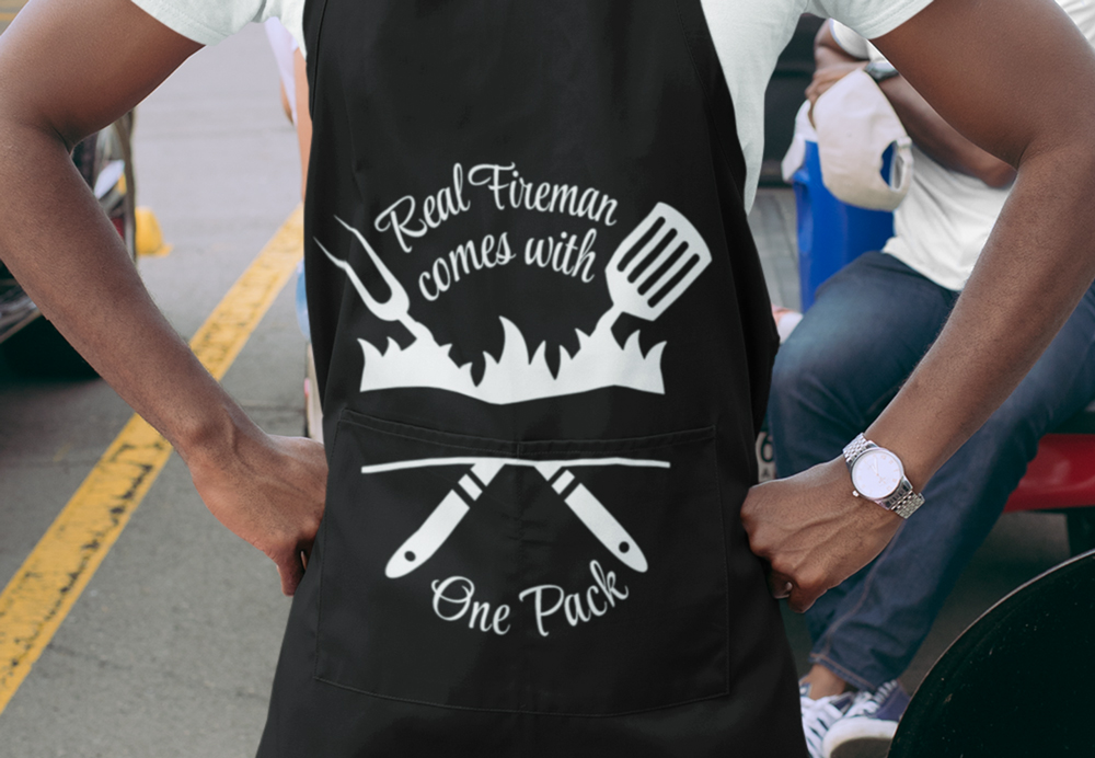 Real Fireman Comes With One Pack SVG grilling quote cricut file, barbecue funny quote svg, bbq grill shirt design svg, father's day bbq svg, grill master svg design, bbq tools svg file, bbq svg