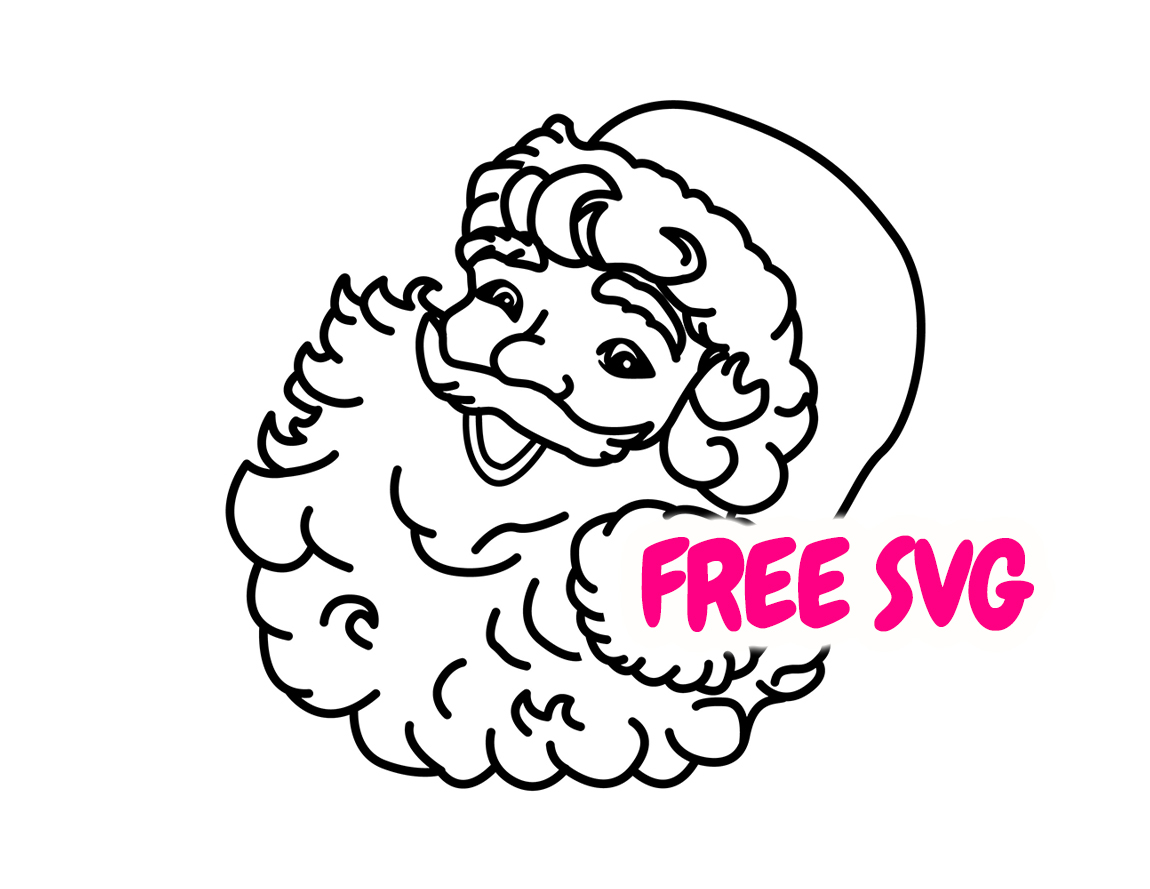 Retro Santa Head SVG - Vintage Santa Claus Cricut Cut File, Christmas Clipart