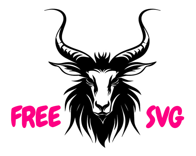 FREE Demonic Goat Head SVG – Devil Goat Skull Silhouette Cut File