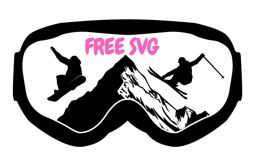 Snowboard Goggles SVG – Ski Goggles Silhouette SVG, Snowboarder Mountain Winter Sports Cricut Cut File