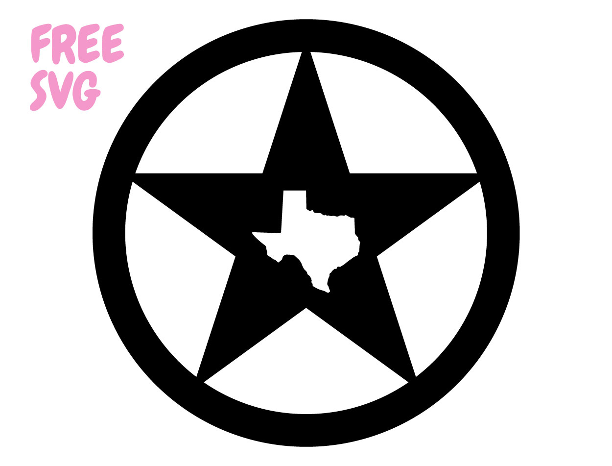 Texas Star SVG Free Cut File Cricut Silhouette PNG DXF | Texas Map Star SVG Western Lone Star Design