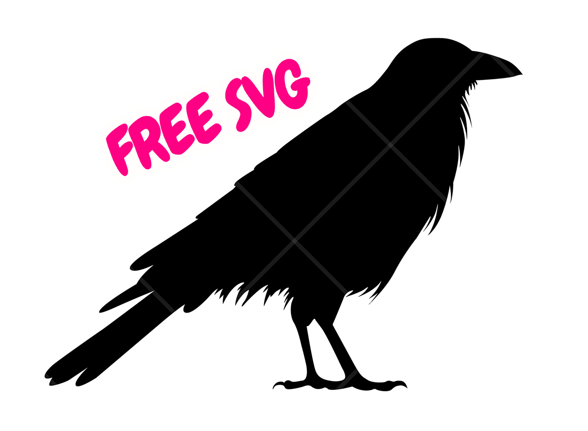 Crow Raven SVG Raven Silhouette SVG Black Bird Cut File for Cricut Silhouette Halloween Gothic Design