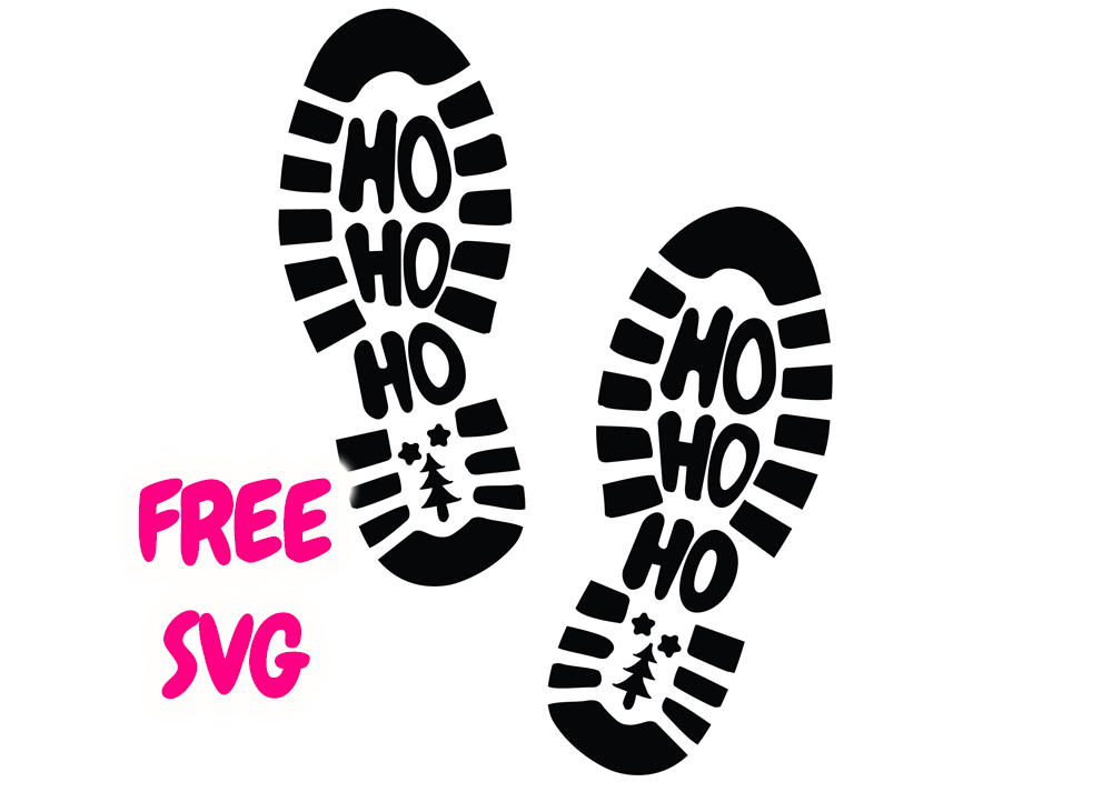 Santa Footprint SVG Santa is coming Ho Ho Ho Boot Print SVG, Christmas Footprints Cricut Cut File