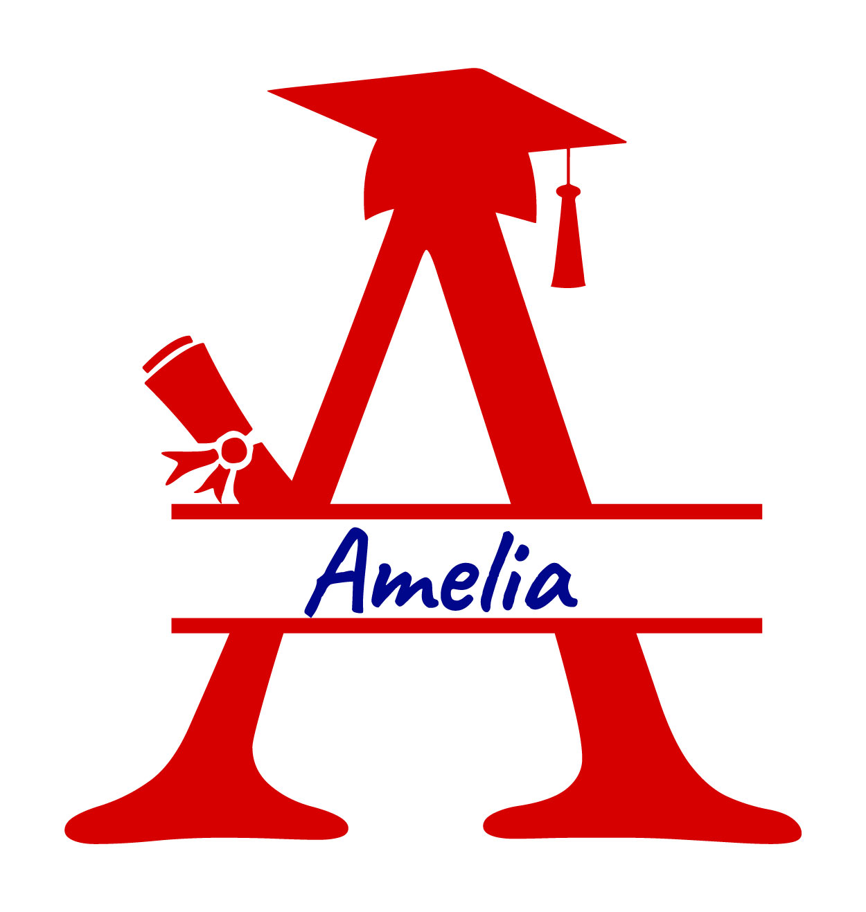 FREE Graduation Split Letter Monogram SVG Bundle A-Z – Graduate Name Frame Cut File