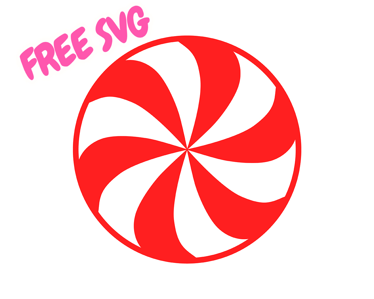 Peppermint Candy SVG Christmas Candy SVG Red White Swirl Candy Cut File for Cricut Silhouette Laser Cut