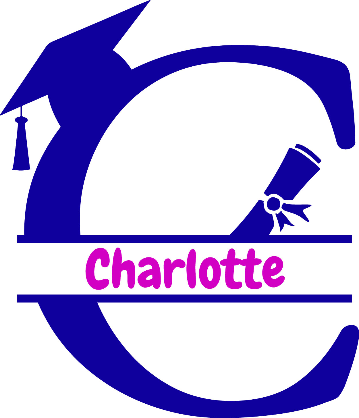 FREE Graduation Split Letter Monogram SVG Bundle A-Z – Graduate Name Frame Cut File