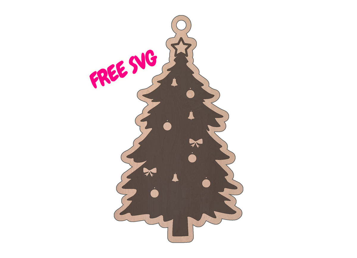 Christmas Tree Ornament SVG Layered Christmas Tree Decoration SVG Laser Cut Holiday Ornament for Cricut Silhouette