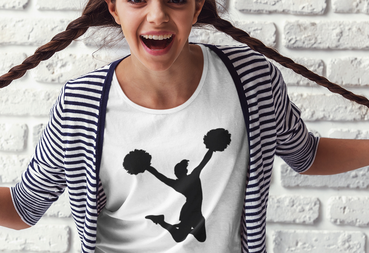Cheerleader Jump SVG | Cheerleading Silhouette SVG | Pom Pom Cheer Cut File for Cricut Silhouette Laser Cut