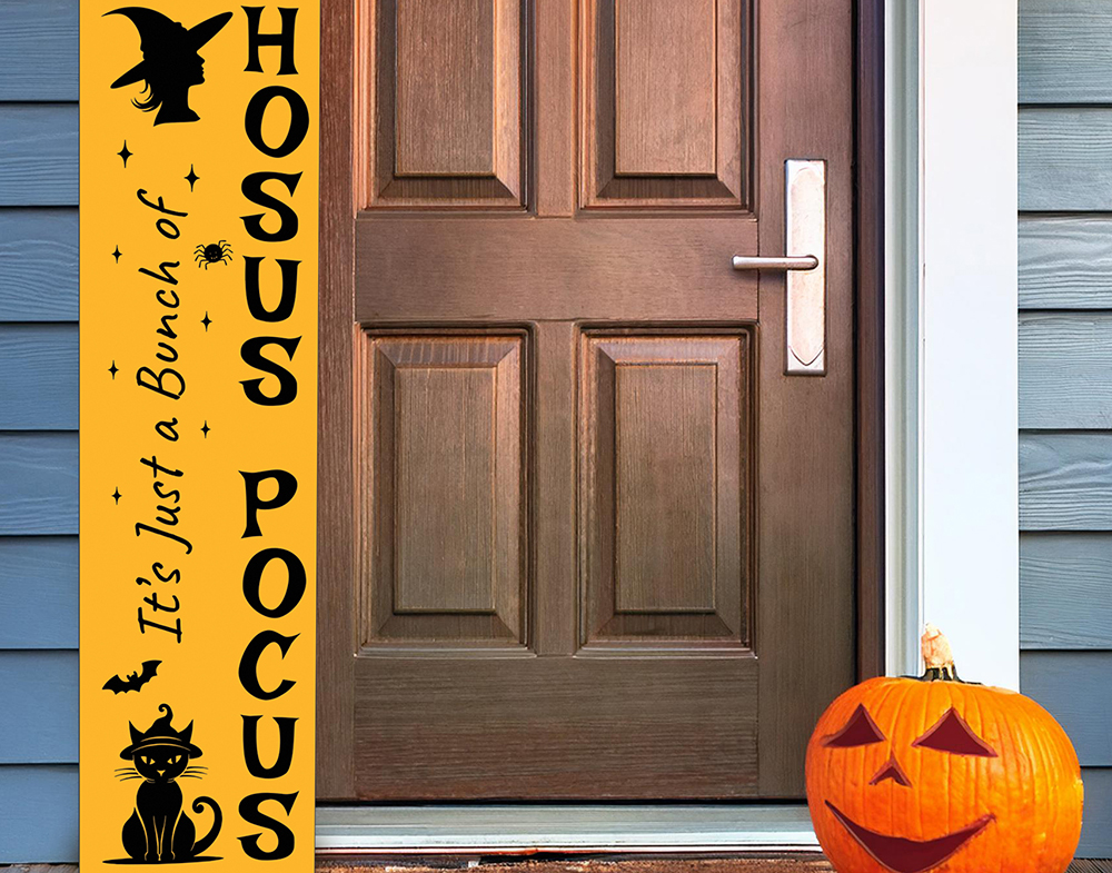 FREE Halloween Porch Sign SVG Bundle Spooky Welcome & Trick or Treat Vertical Signs Farmhouse Sign