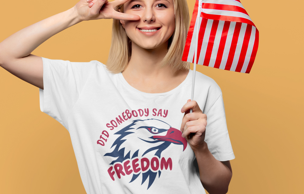 FREE Did Somebody Say Freedom SVG – American Bald Eagle 4th of July Layered Design