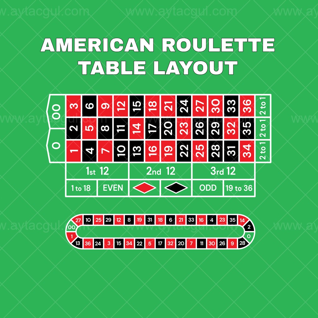 American Roulette Table Layout SVG – DXF roulette table layout file