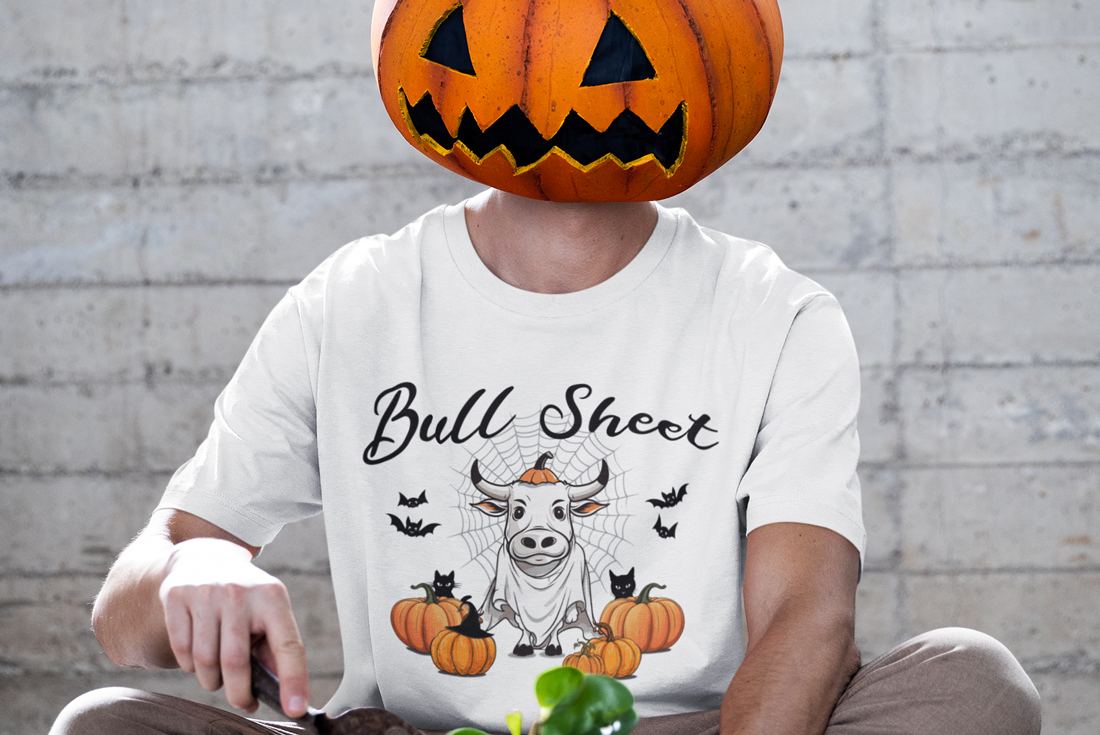 Bull Sheet Halloween SVG Funny Cow Ghost SVG Halloween T-Shirt SVG Design for Cricut Silhouette Sublimation