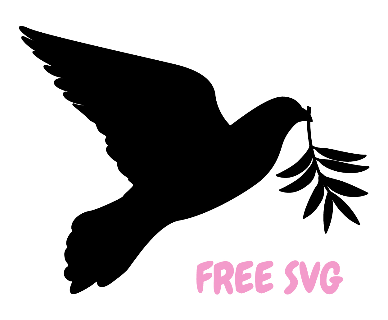 Dove SVG Free Cut File Cricut Silhouette PNG DXF Peace Dove Olive Branch SVG Religious Symbol