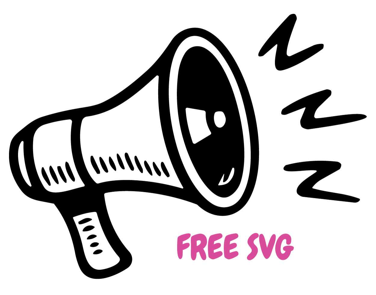 Megaphone SVG Free Cut File Cricut Silhouette PNG DXF | Announcement Bullhorn Speaker Design