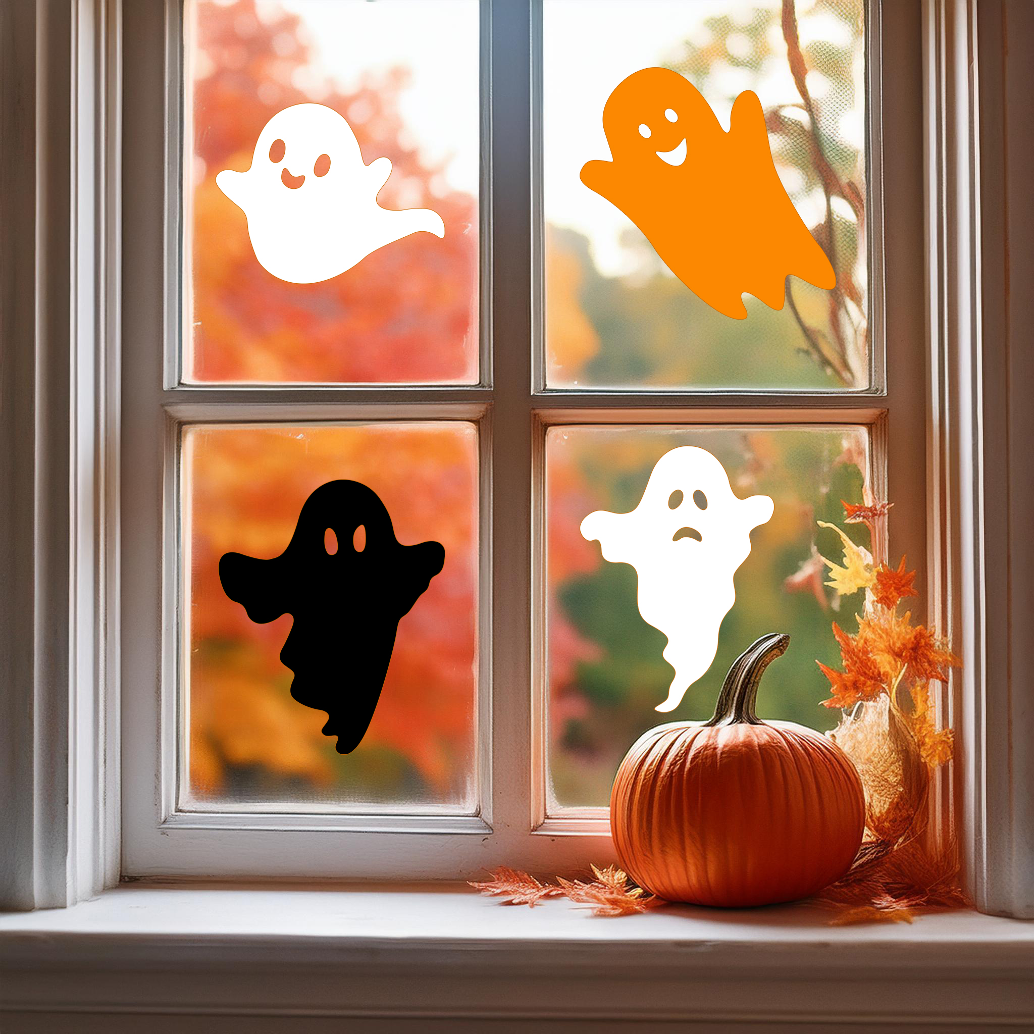 Cute ghost SVG Halloween bundle Kawaii ghost silhouette cut file Halloween ghost clipart SVG set Cricut cute ghost shirt design Kids Halloween craft SVG Smiling ghost silhouette vector Spooky cute ghost decal SVG Silhouette Cameo Halloween ghost file Tric