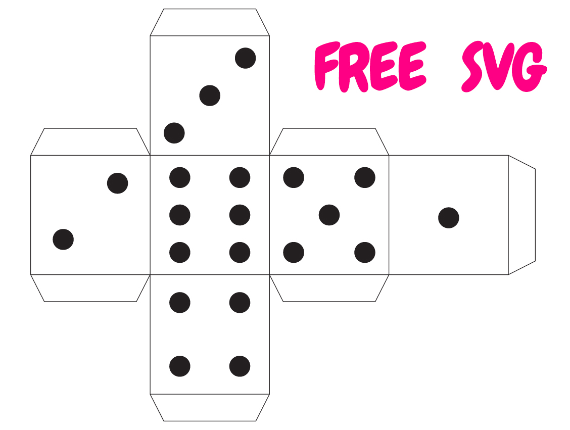 FREE Paper Craft Dice Pattern SVG Printable Dice Template Cut File Free Classroom Crafts Template SVG How To Make Nursery SVG