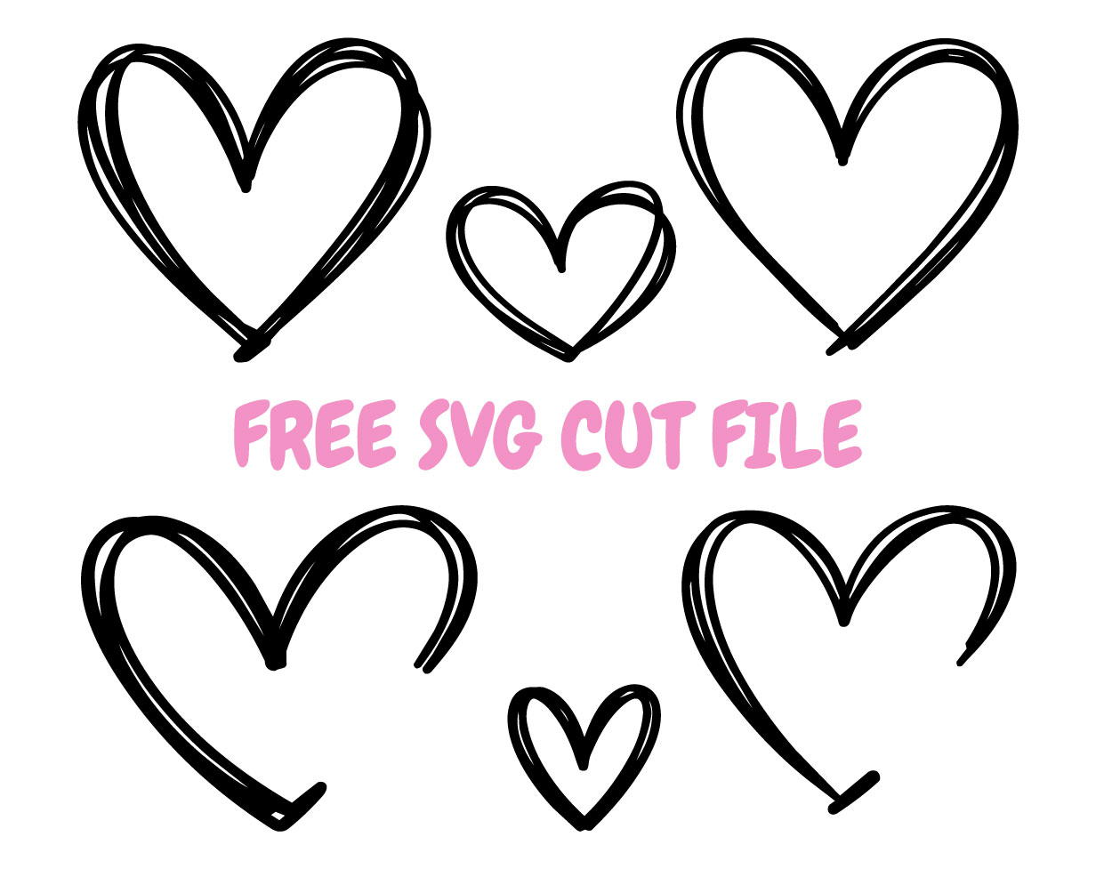 Heart SVG Bundle Free Cut File Cricut Silhouette PNG DXF Hand Drawn Love Heart Clipart SVG