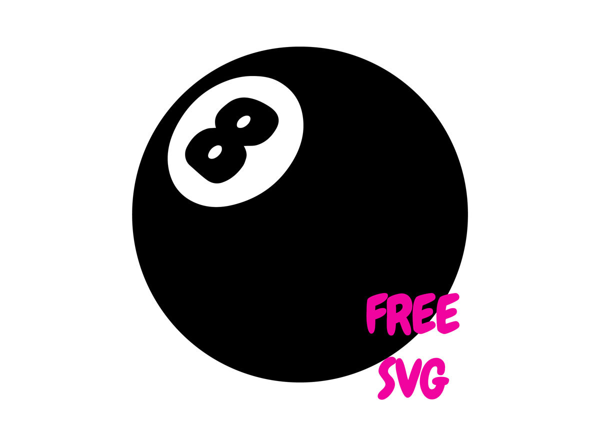 Billiard Ball 8 SVG - Pool Ball Number 8 Cricut Cut File, Eight Ball Vector