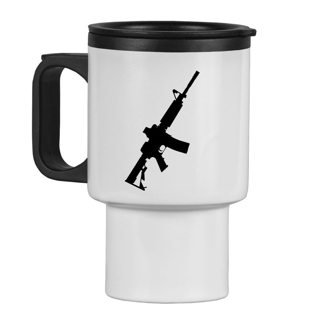 AR15 Rifle Silhouette SVG Tactical Rifle Line Drawing Vector Cut File