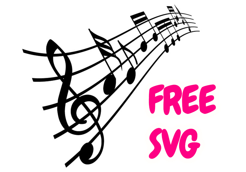 FREE Musical Notes SVG Treble Clef Music Staff Cut File Musical Notes Wave