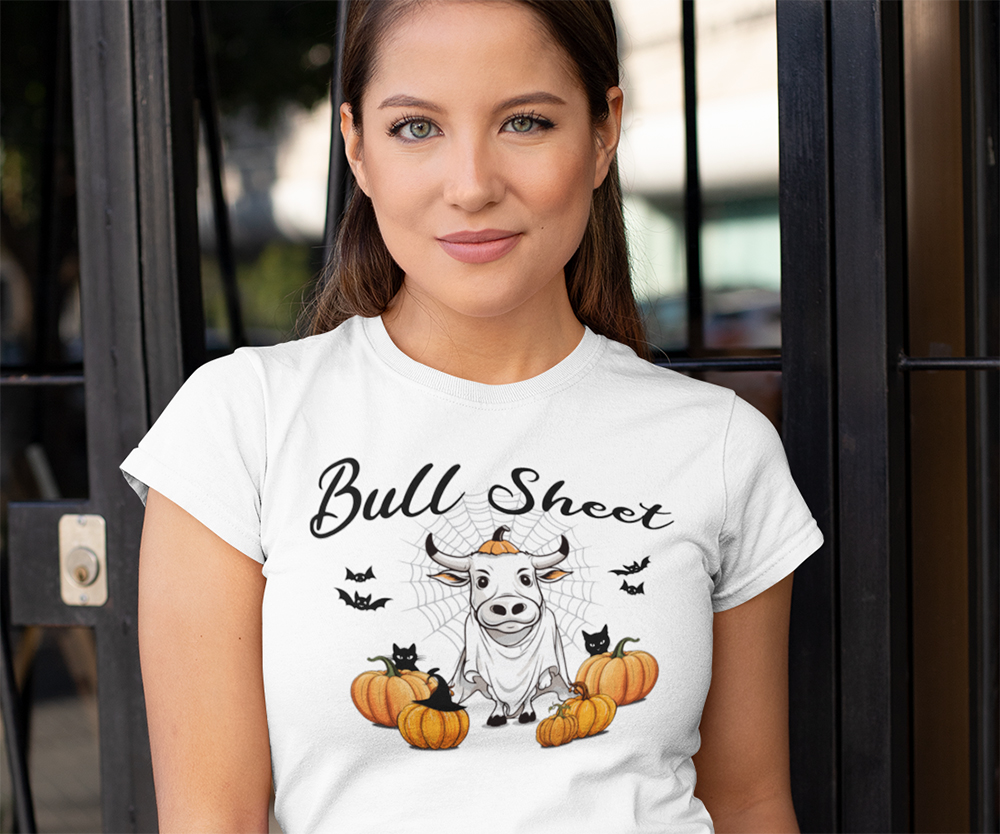 Bull Sheet Halloween SVG Funny Cow Ghost SVG Halloween T-Shirt SVG Design for Cricut Silhouette Sublimation