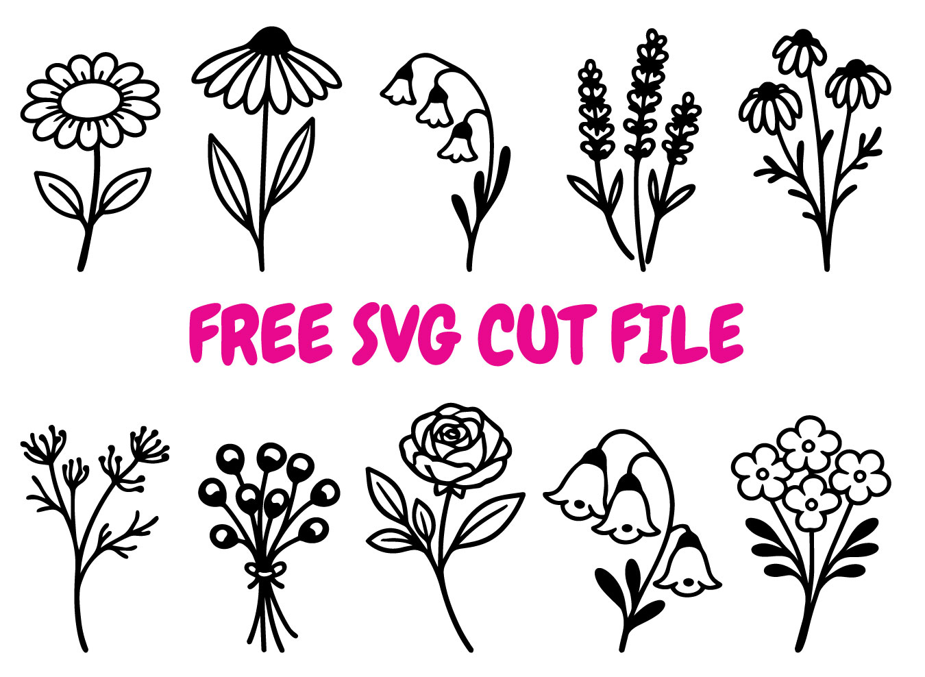 Wildflowers SVG Bundle Dry Flowers SVG Set Botanical Floral SVG for Cricut Silhouette wildflower svg, dry flowers svg, floral svg bundle, botanical svg, boho flower svg, cricut flower svg, silhouette cameo floral, flower clipart svg, minimal floral svg, n