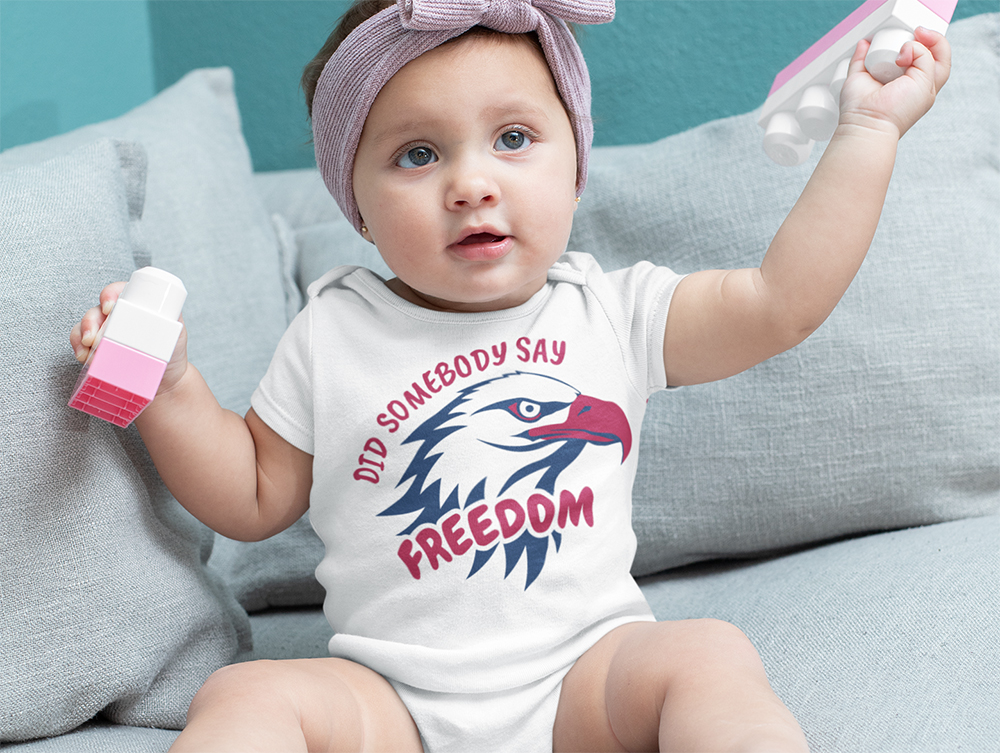 FREE Did Somebody Say Freedom SVG – American Bald Eagle 4th of July Layered Design