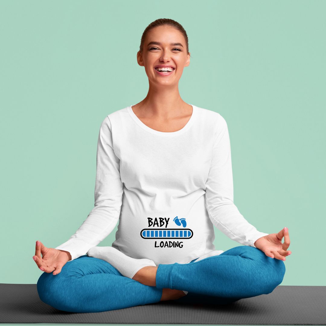 Baby Loading SVG pregnancy announcement design Baby loading bar shirt design with footprints Mom to be t-shirt SVG cut file