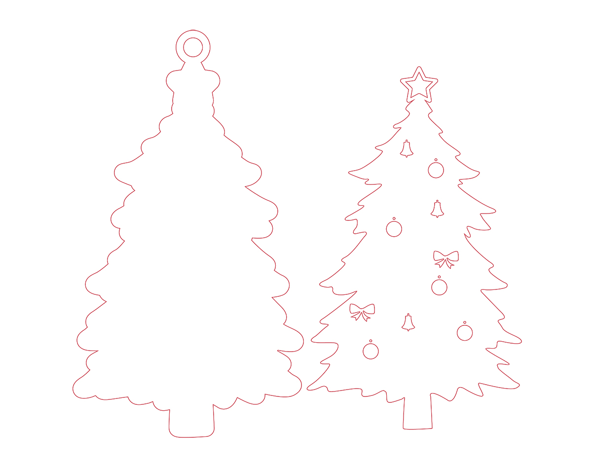 Christmas Tree Ornament SVG Layered Christmas Tree Decoration SVG Laser Cut Holiday Ornament for Cricut Silhouette