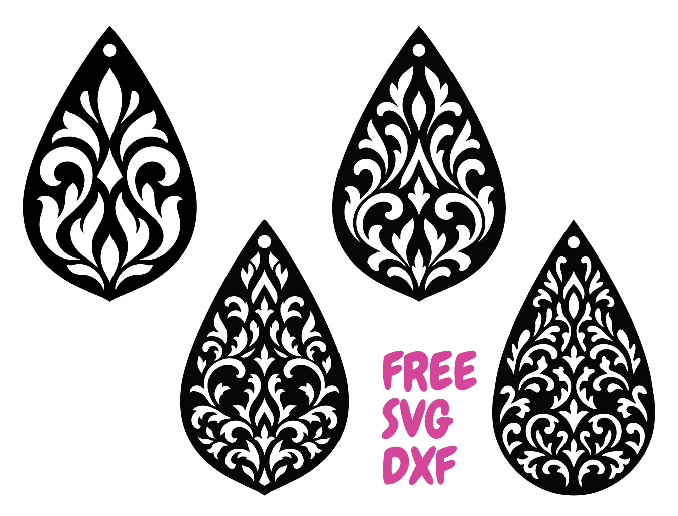 Free Earring SVG DXF Laser Cut File for Cricut Boho Earring Laser Cut Vector File