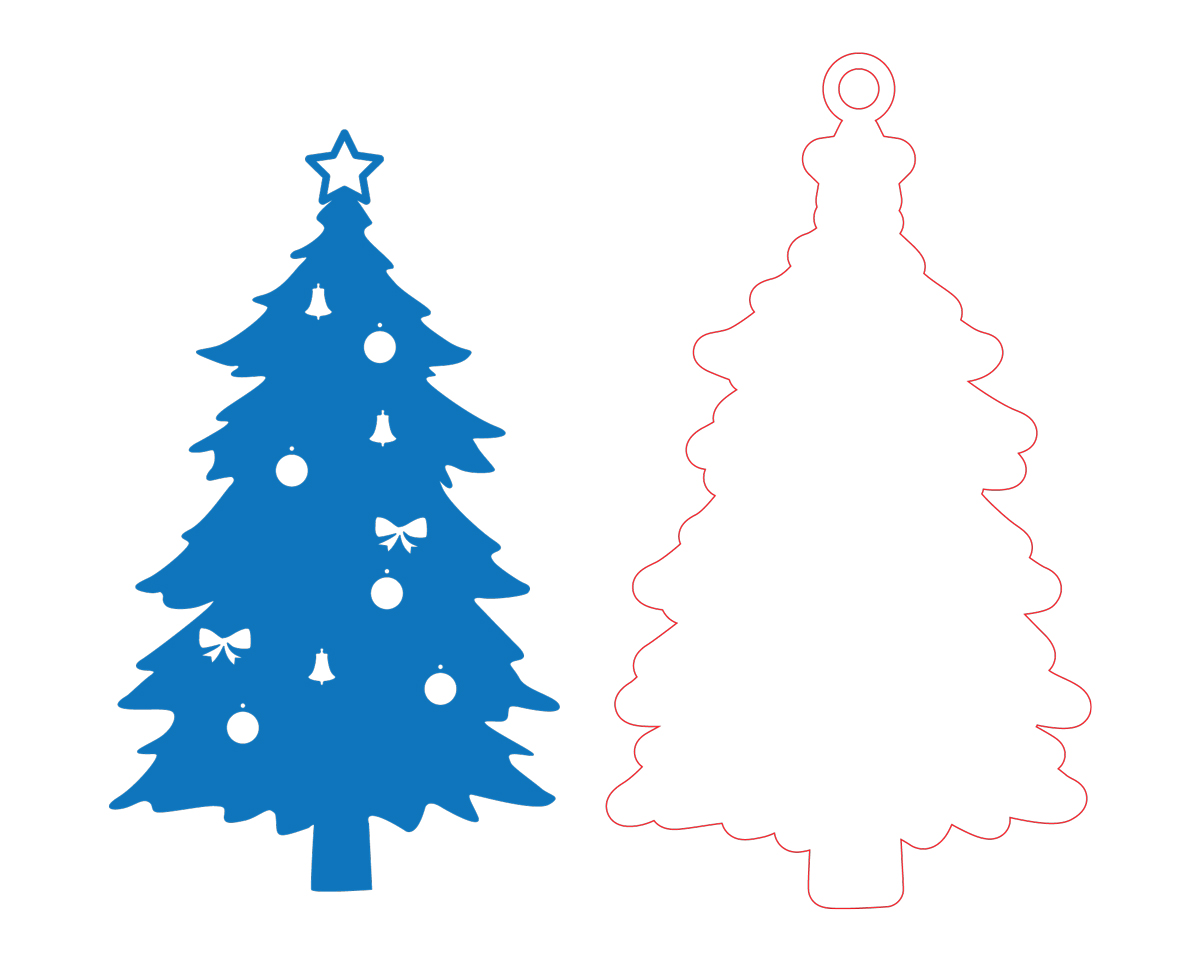 Christmas Tree Ornament SVG Layered Christmas Tree Decoration SVG Laser Cut Holiday Ornament for Cricut Silhouette