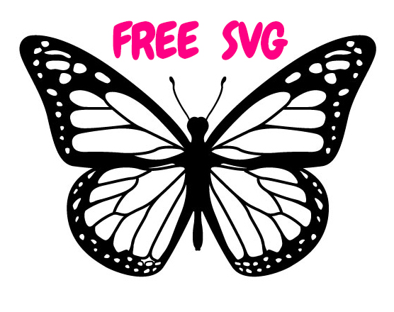 Free Butterfly Silhouette SVG Monarch Butterfly Cut File for Cricut