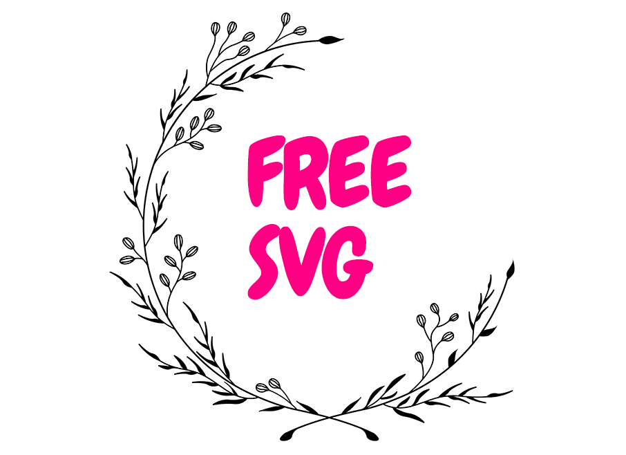 FREE Floral Wreath SVG Botanical Circle Frame Cut File