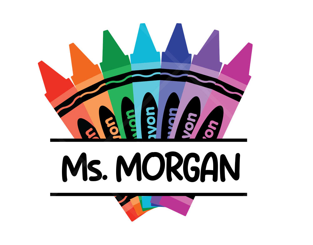 Crayon Split Monogram SVG Free Cut File Cricut Silhouette PNG DXF Teacher Name Back to School Design