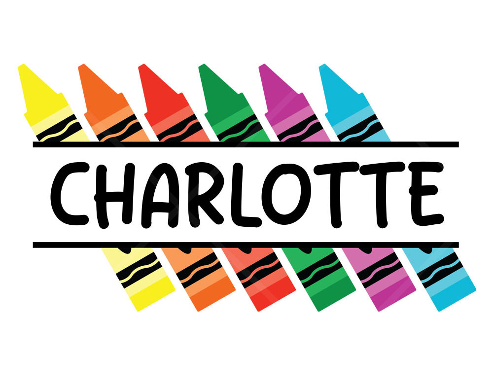 Crayon Split Monogram SVG Free Cut File Cricut Silhouette PNG DXF Teacher Name Back to School Design Crayon monogram SVG free download for Cricut and Silhouette suitable for student names teacher shirts and school decor