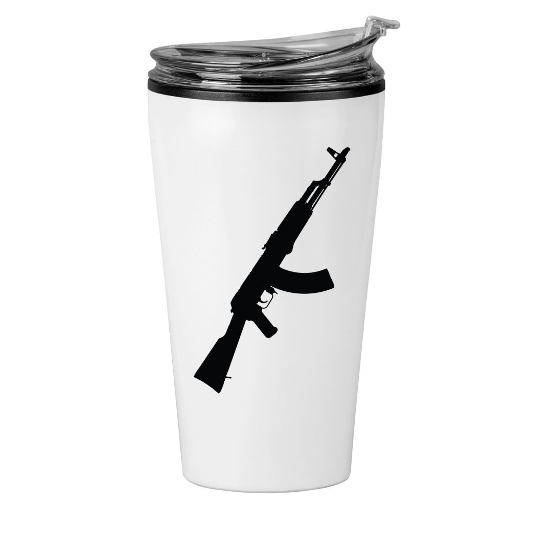 AK47 Rifle Silhouette SVG – Tactical Rifle Line Drawing Vector Cut File