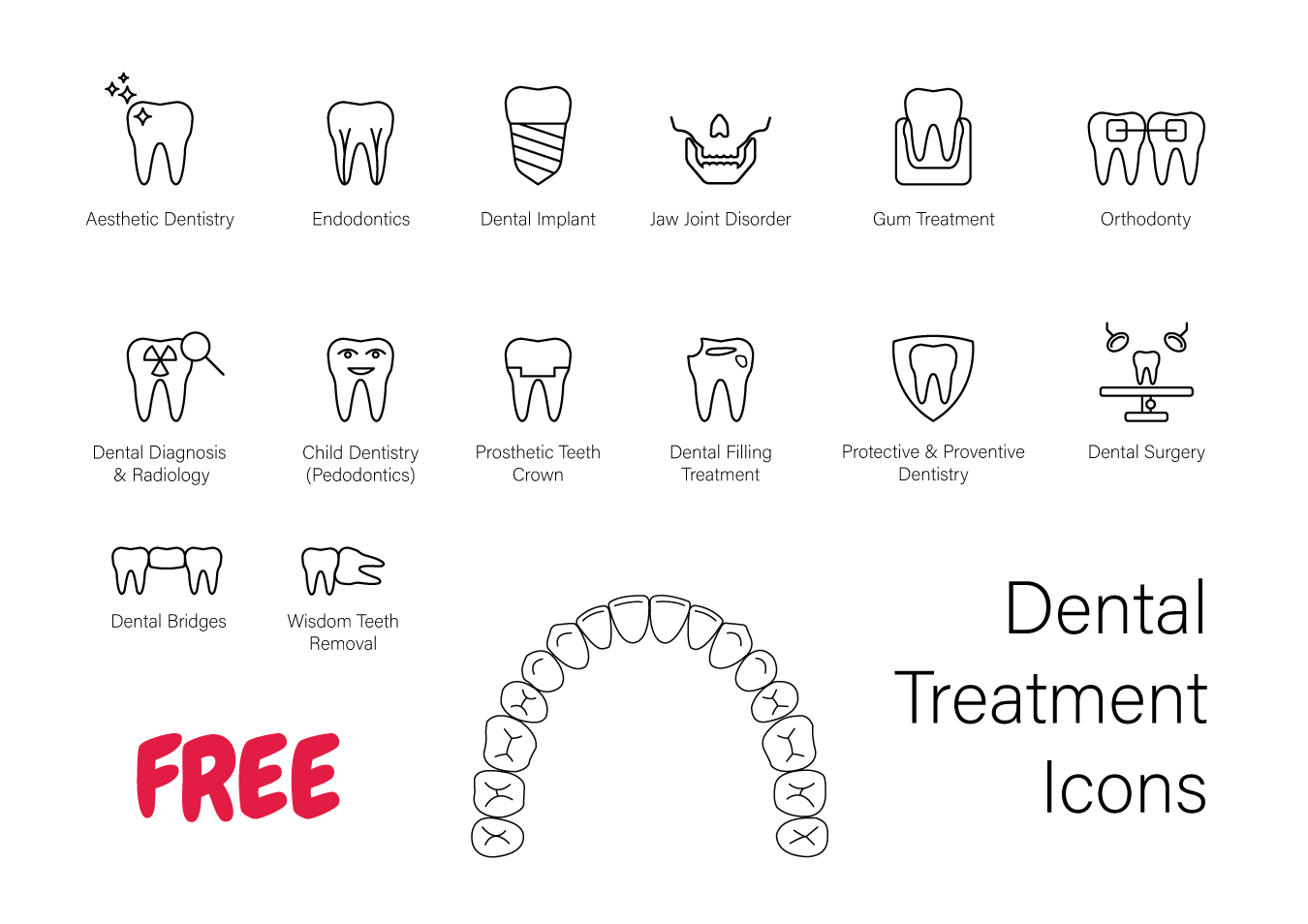 Dental SVG Icon Set | Dentistry Icons SVG Bundle | Tooth & Dental Care Clipart SVG for Cricut Silhouette