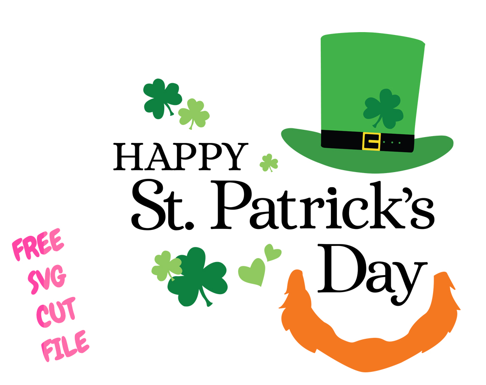 Happy St Patrick’s Day SVG | Shamrock SVG | Leprechaun Hat SVG Cut File for Cricut Silhouette