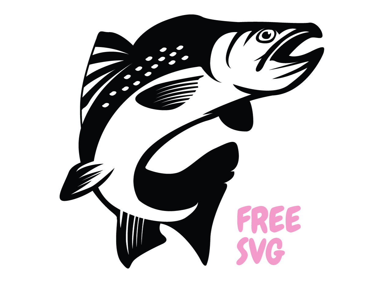 Trout Fish SVG Free Cut File Cricut Silhouette PNG DXF Fishing SVG Trout Clipart Angler Design Fisherman SVG