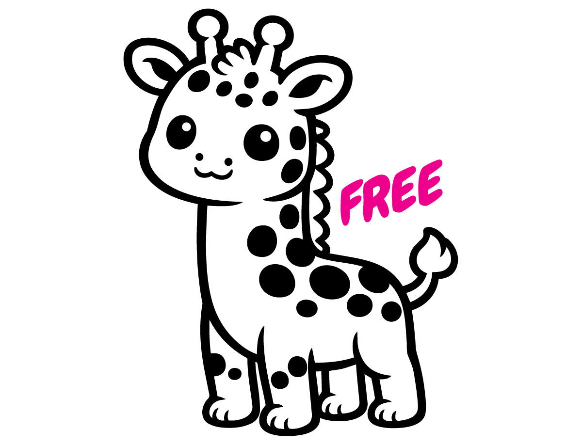 Kawaii Giraffe SVG | Cute Giraffe SVG | Baby Giraffe Clipart SVG for Cricut Silhouette