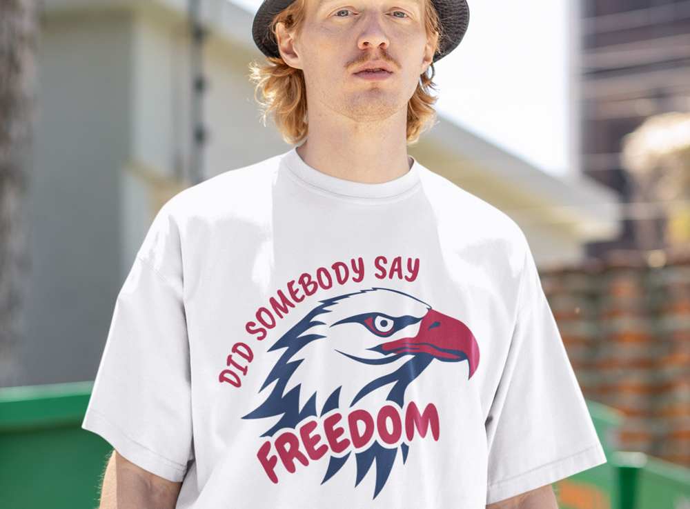 FREE Did Somebody Say Freedom SVG – American Bald Eagle 4th of July Layered Design