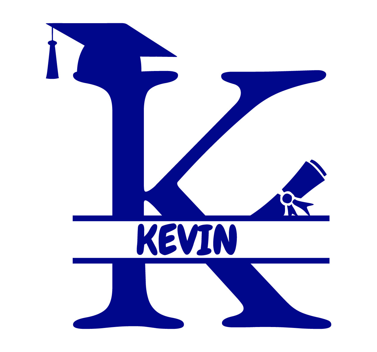 FREE Graduation Split Letter Monogram SVG Bundle A-Z – Graduate Name Frame Cut File