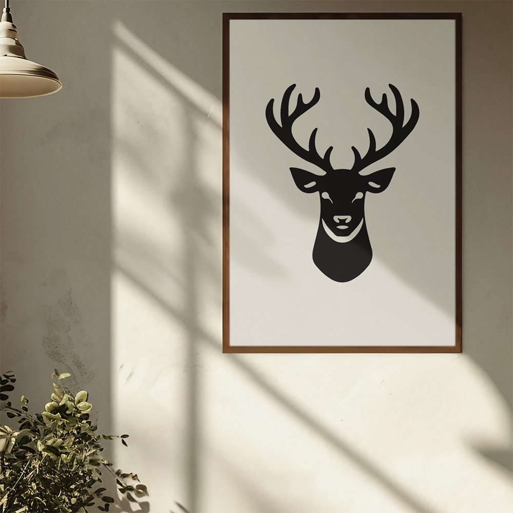 FREE Deer Head SVG – Buck Head Silhouette Cut File – Rustic Deer Trophy Design