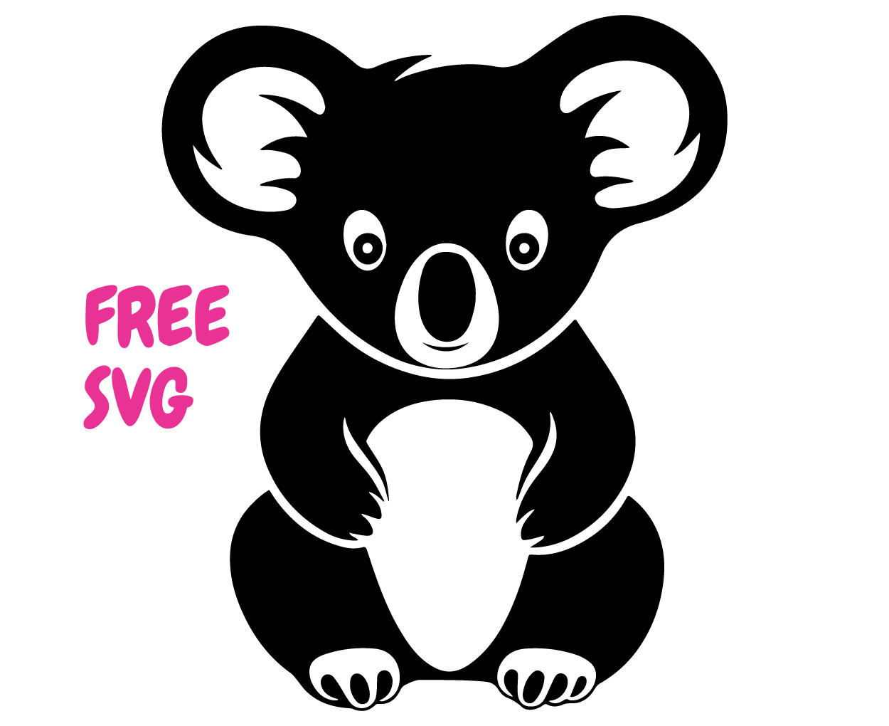 Koala SVG Free Cut File Cricut Silhouette PNG DXF Cute Koala Clipart Animal SVG for Kids
