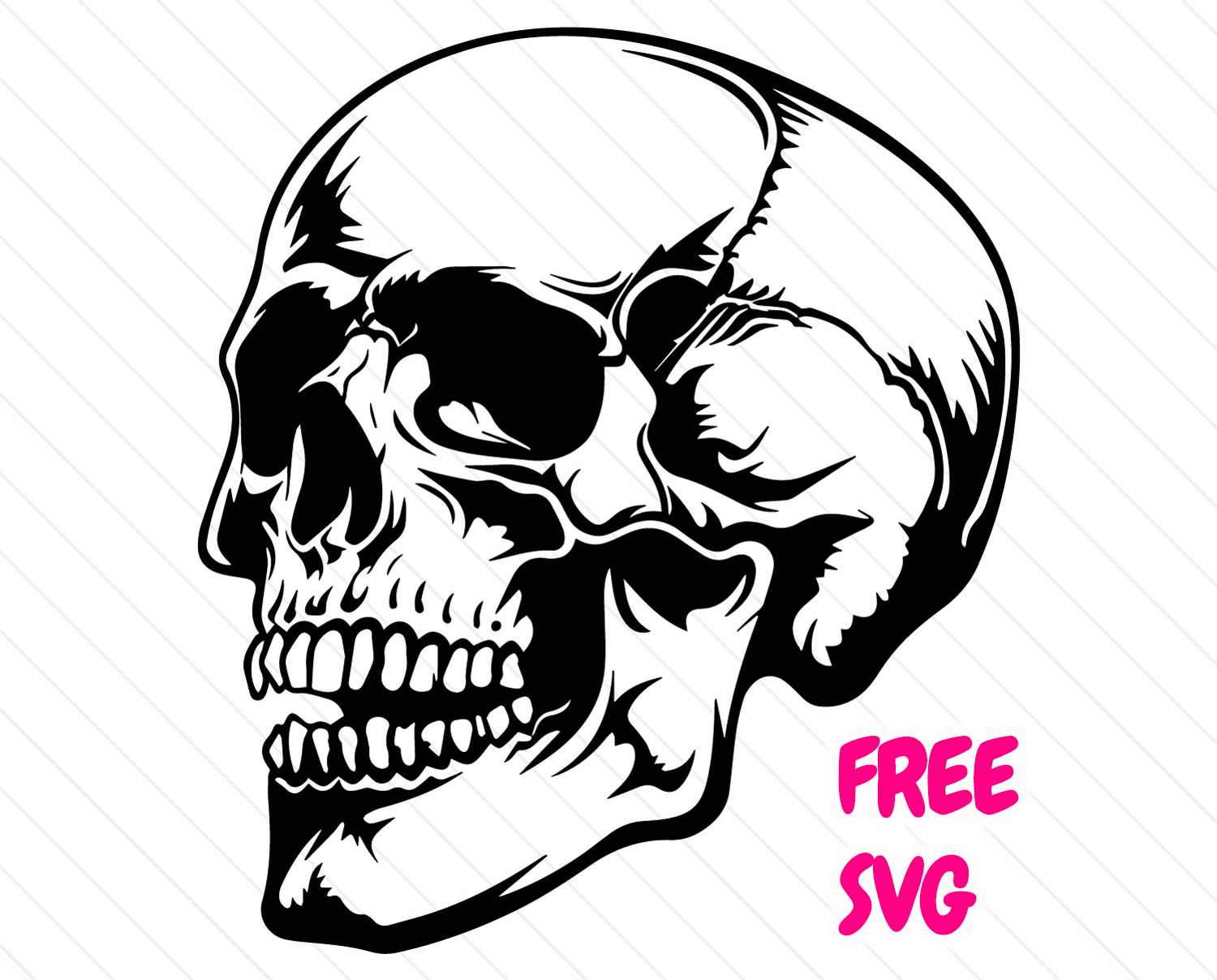 FREE Skull SVG - Skull Head SVG, Gothic Skull Cricut Cut File, Skeleton Skull Halloween SVG