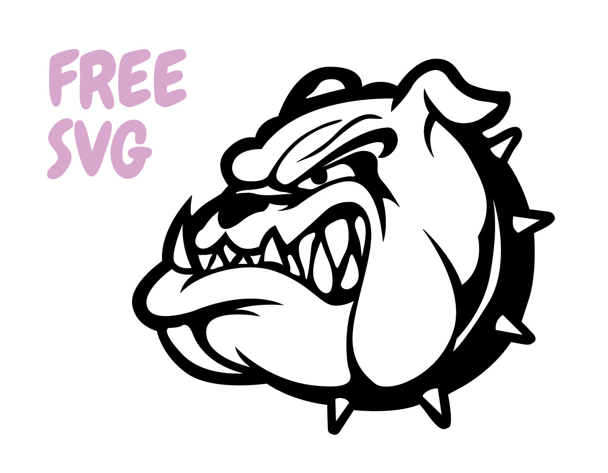 Bulldog SVG Free Cut File Cricut Silhouette PNG DXF Angry Bulldog Mascot Car Decal Dog SVG