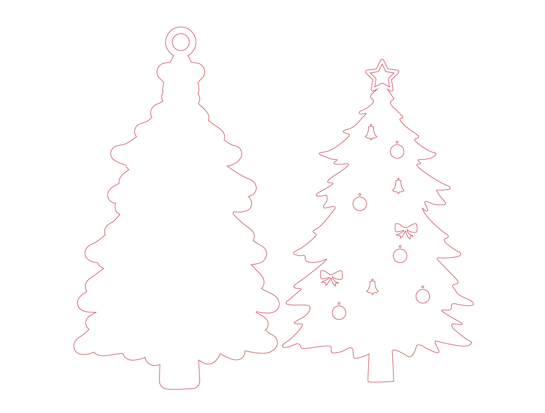 Christmas Tree Ornament SVG Layered Christmas Tree Decoration SVG Laser Cut Holiday Ornament for Cricut Silhouette