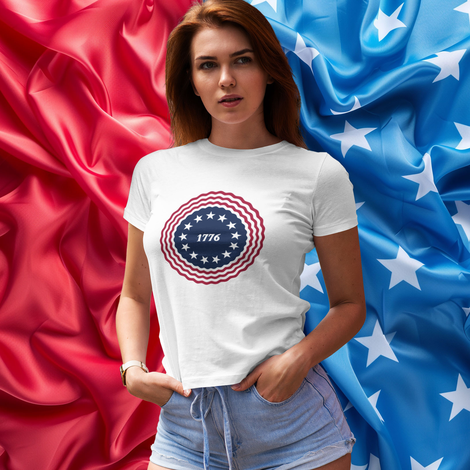 patriotic stars 1776 SVG Silhouette Cameo patriotic badge file USA patriotic badge SVG vector Independence day shirt design SVG Laser cut patriotic star circle SVG