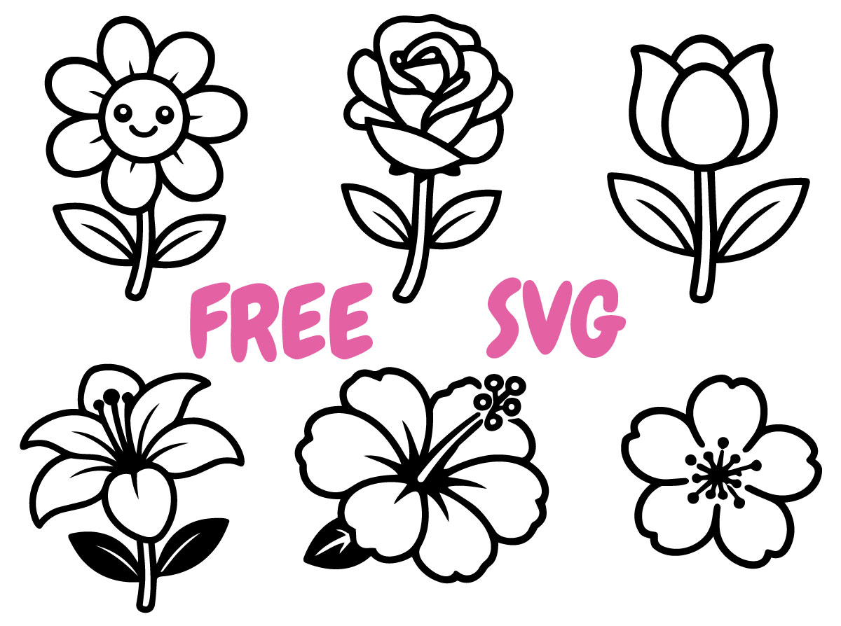 Cute Flowers SVG Bundlecute flowers svg bundle set, kawaii flower svg collection, floral clipart svg for cricut, silhouette cameo flower svg, easy cutting flower svg files, spring flower svg designs, simple floral svg clipart